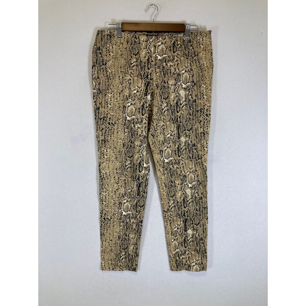 Chic Snakeskin Vince Camuto Women 8 Tan Black Animal Print‎ Side Zip Ankle Pants
